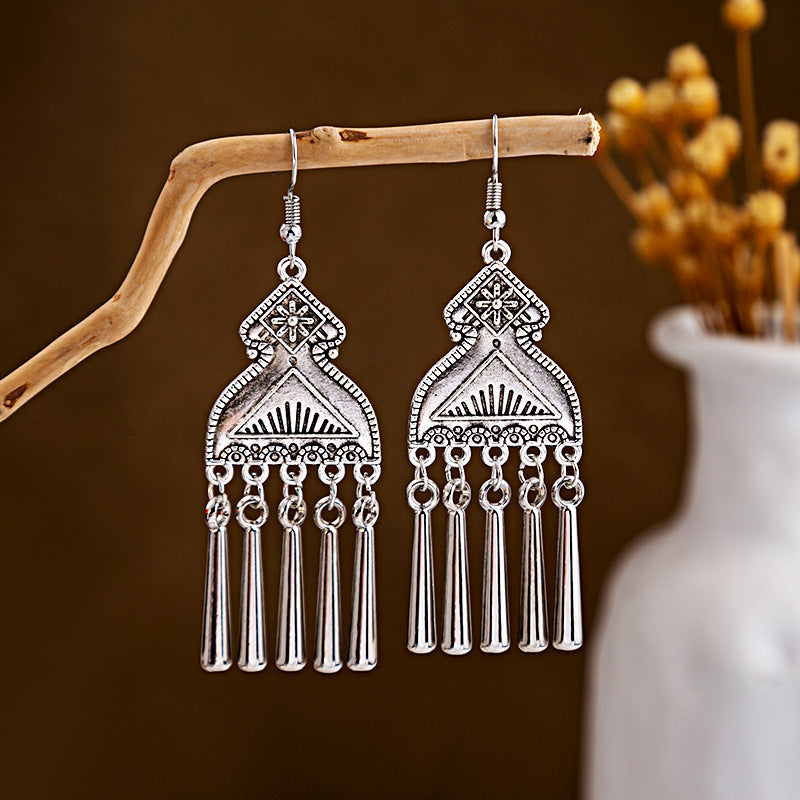Wholesale Vintage Ethnic Style Metal Tassel Alloy Earrings